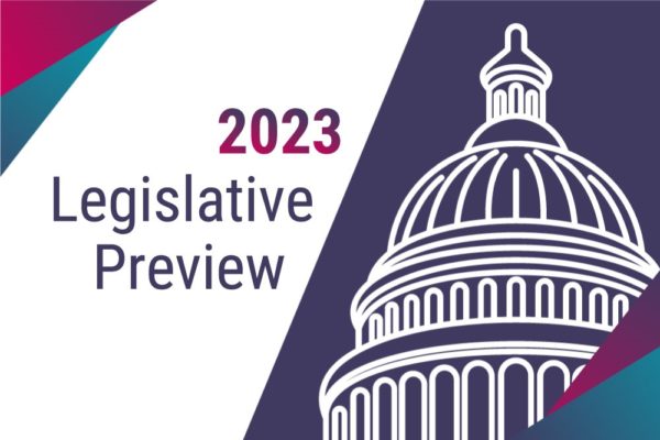 an illustration of the Colorado Capitol Building and the text 2023 Legislative Preview