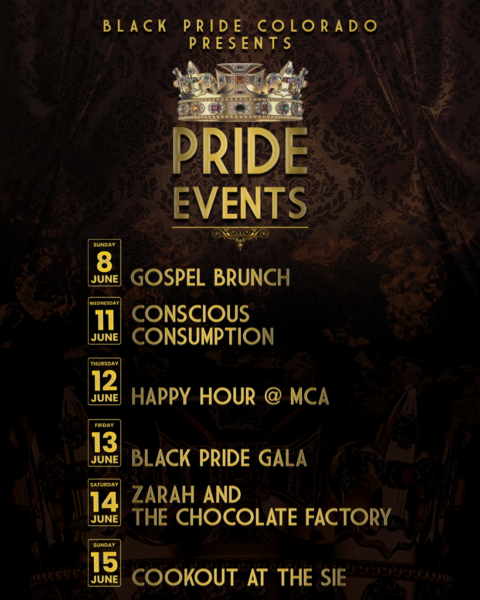 Promotional poster for Black Pride Colorado's Black Pride Week.