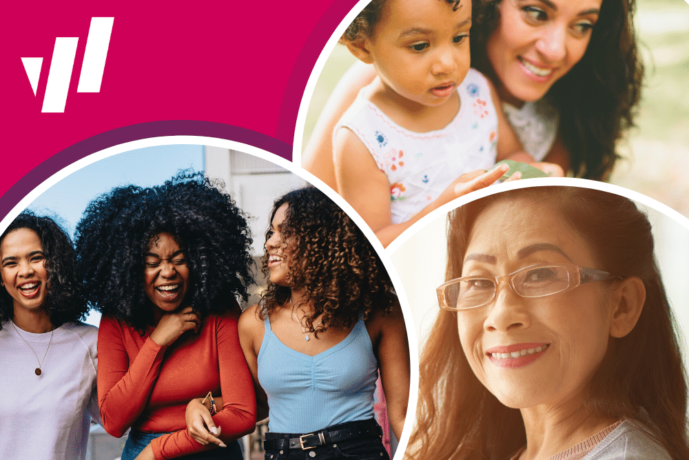 A collage of women of color of all ages laughing and smiling