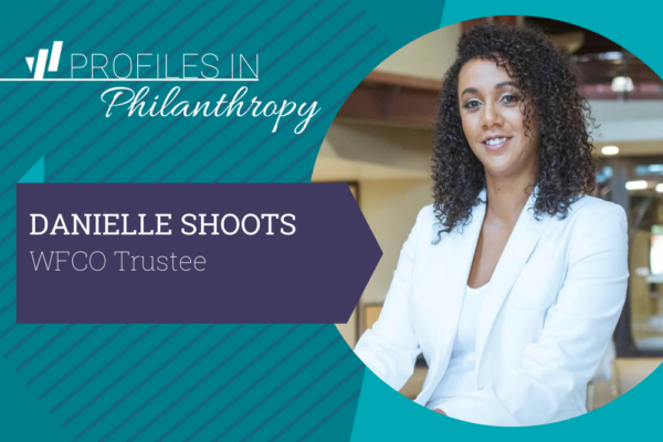 Profile in Philanthropy with headshot of Danielle Shoots