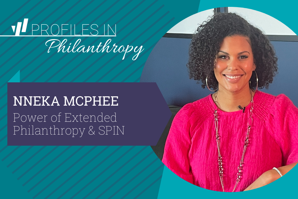 Profile in Philanthropy with headshot of Power of Extended Philanthropy (PEP) member, Nneka Mcphee