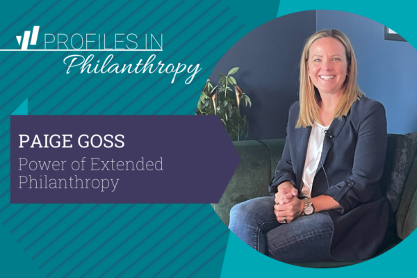 Profile in Philanthropy with headshot of Power of Extended (PEP) Philanthropy member, Paige Goss