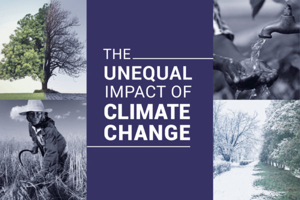 The unequal impact of climate change, climate change image collage